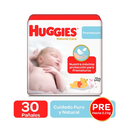 Pañales Huggies Natural Care Etapa 0/Prematuro 30U