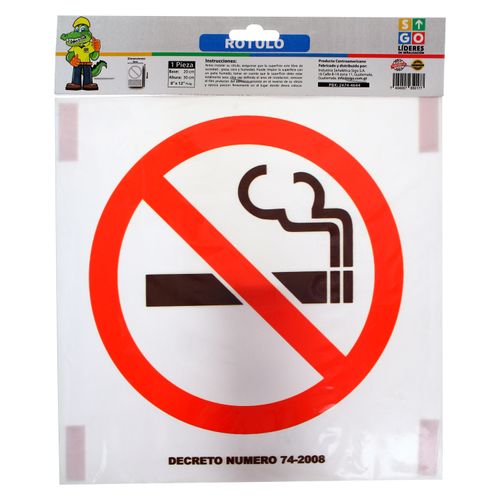 Rotulo No Fumar  20X30 Cm