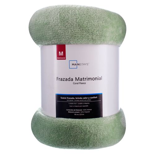 Mainstays Frazada Coral Verde 180X220 Cm