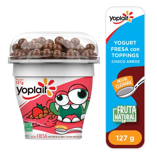 Yogurt Yoplait infantil topping choco arroz batido fresa - 127 g