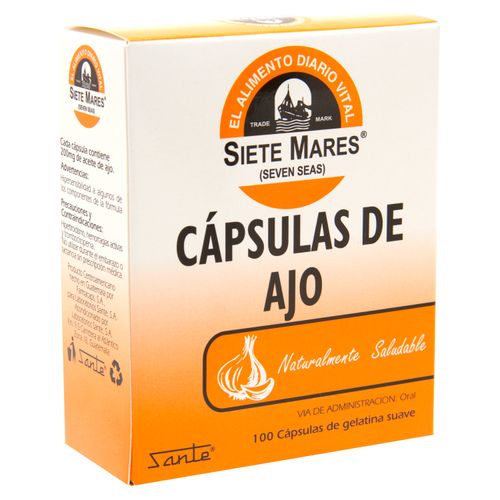 Perlas De Ajo Siete Mares 100 Capsulas