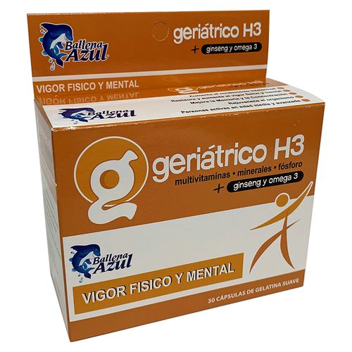 Geriatrico H3 Ballena Azul 30 Capsulas