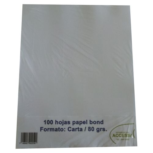 Hojas Continental Bond Carta 100H 80Gr