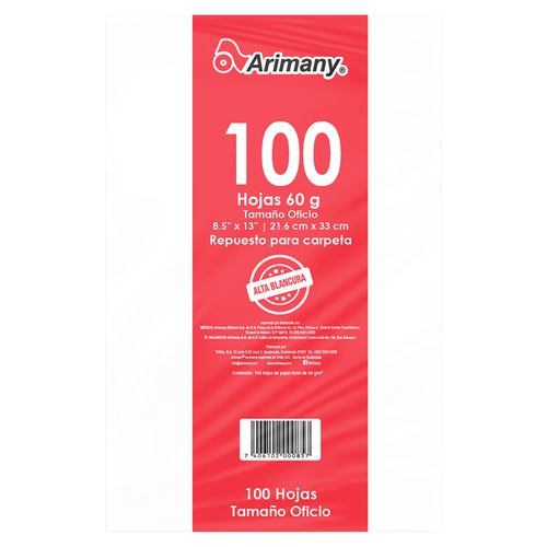 Hojas Arimany 60Gramos Blanco Oficio