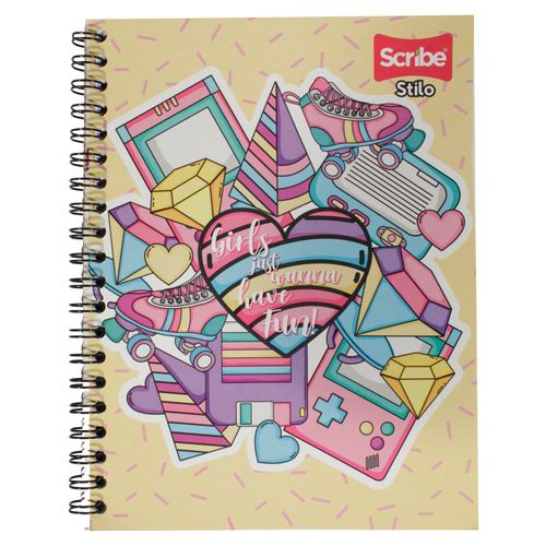Cuaderno Scribe stilo espiral diseño colorido - 70 hojas