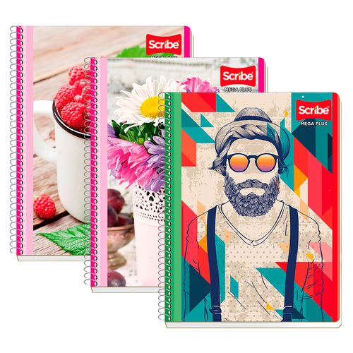 Cuaderno Scribe mega plus espiral cuadros - 100 hojas