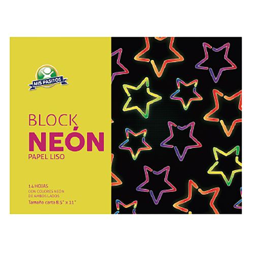 Block Mis Pasitos Papel Neon Carta 14H