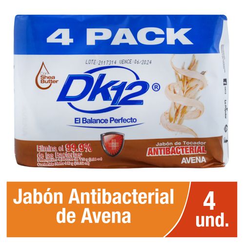 4 Pack Jabón De Tocador Dk12 Avena Ex  440gr