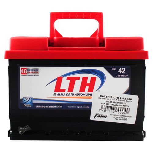 Batería Lth Para Automóvil L-42-400-12 Placas