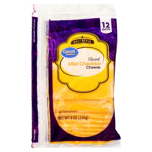 Queso Great Value Cheddar Rodajado 227Gr