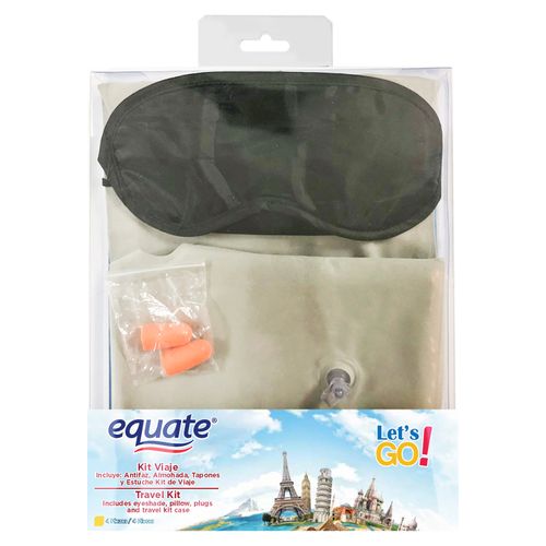Set Equate De Viaje  Antifaz,Almohada,Tapones Y Estuche