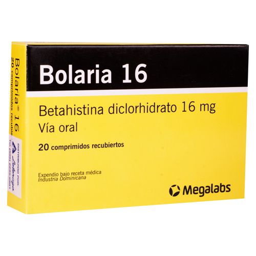 Bolaria 16 mg caja 20 comprimidos - Precio indicado por comprimido