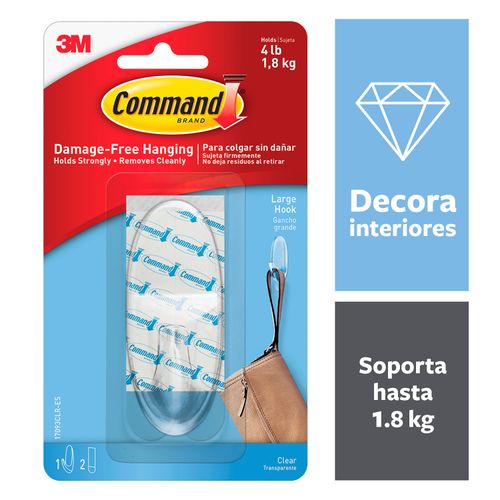 Command® Gancho Transparente Grande