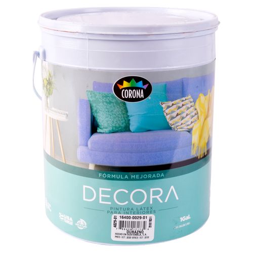 Pintura Latex Decora, Fórmula Mejorada Para Interiores Color Durazno - 1 Galón