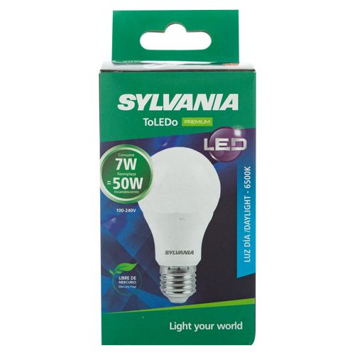 Bombillo Led Sylvania, luz blanca 7W rosca E27 -Und