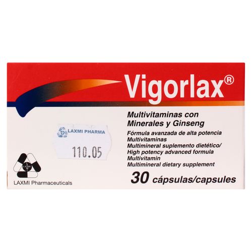 Vitaminas Vigorlax Laxmi 30 Cápsulas
