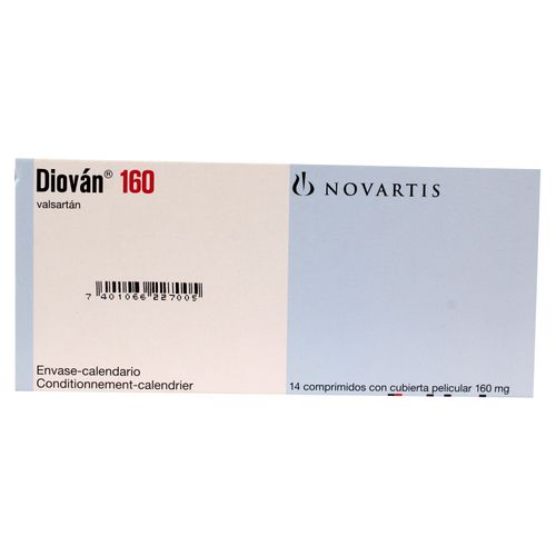 Diovan 160 mg caja 14 comprimidos - Precio indicado por caja