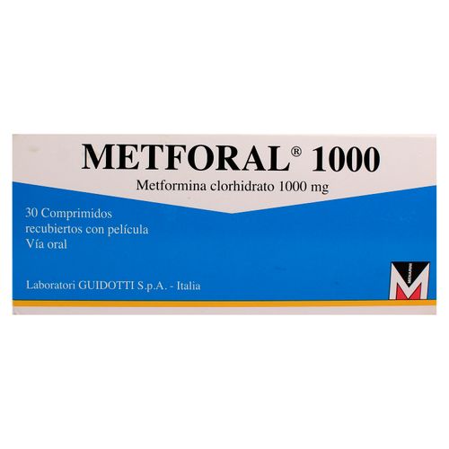 Metforal Menarini 1000 Mg 30 Tabletas