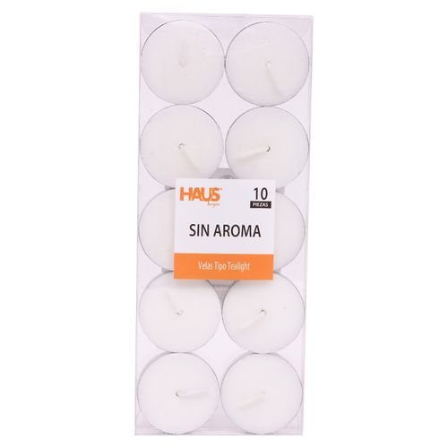 Paquete De Vela Tipo Tealights Haus  Sin Aroma Haus - 10pz