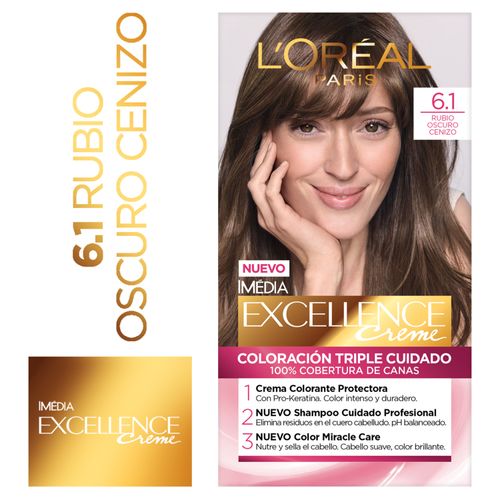 Tintura Permanente Excellence Creme  L'Oreal Paris - Tono 6.1