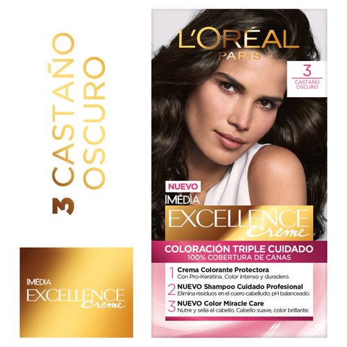 Tintura Permanente Excellence Creme L'Oreal Paris - Tono 3