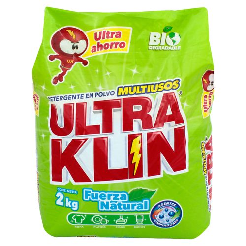 Detergente Polvo Ultraklin Fuerza Natural 2Kg