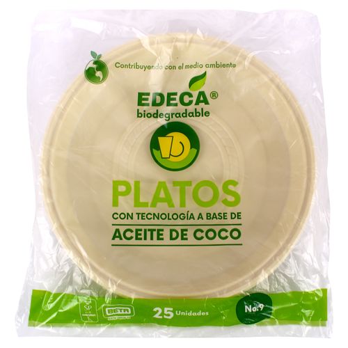 Plato Edeca N9 Biodegradable - 25 Unidades