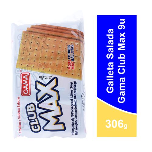 Galleta Gama Salada Club Max 9 Unidades - 306gr