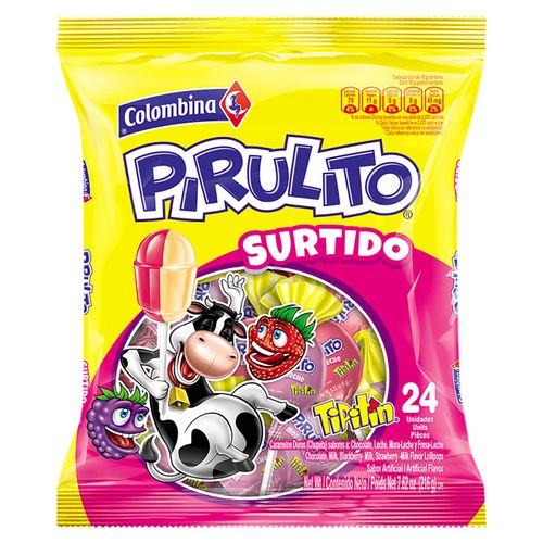 Bombon Colombina Pirulito Zebra 24 Unidades