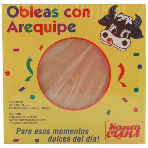 Obleas Santa Clara Con Arequipe - Obleas 90g, Arequipe 120g