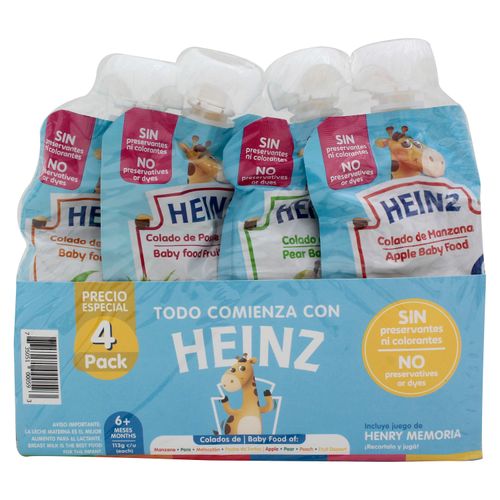 Colados Heinz flex sabor surtido 4 pack - 113 g