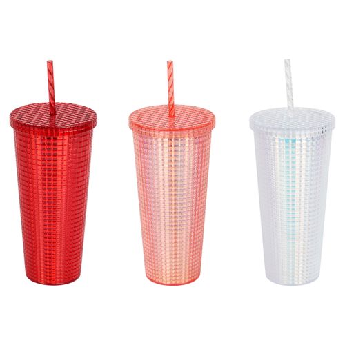 Vaso de plástico Mainstays de doble pared con tachuelas de 700 ml