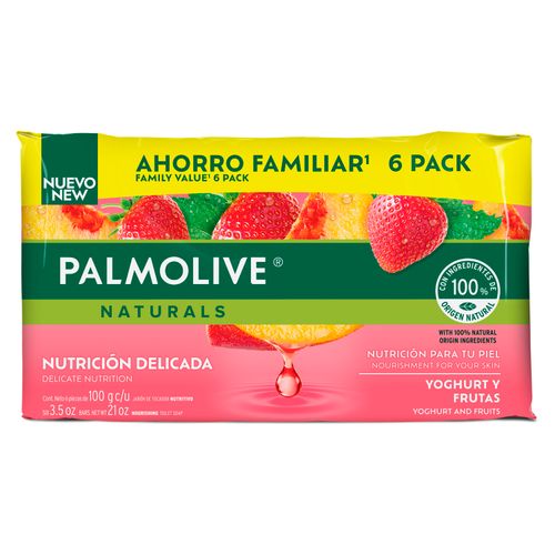 6 Pack Jabón Palmolive Yogurt Y Frutas