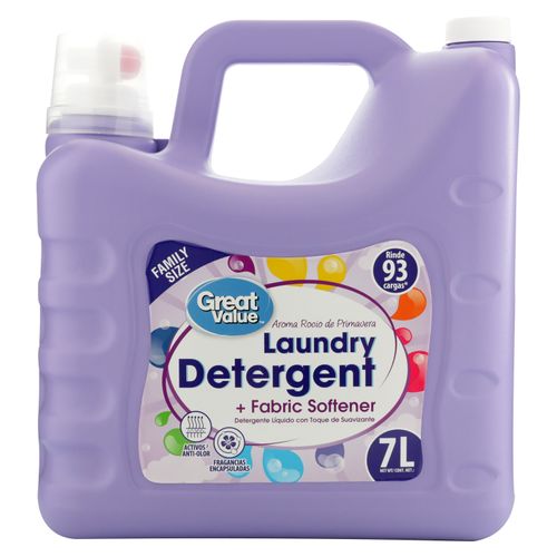 Detergente Líquido Para Ropa Marca Great Value Con Toque De Suavizante -7000 ml