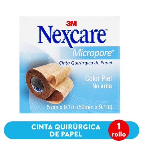 Micropore Nexcare® Cinta Adhesiva Para Primeros Auxilios, 5 cm x 9,1 m, 1 rollo