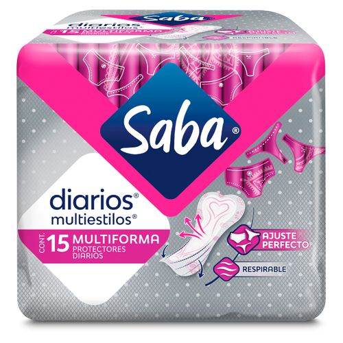 Protectores Diarios Saba Multiestilos Multiforma - 15Uds