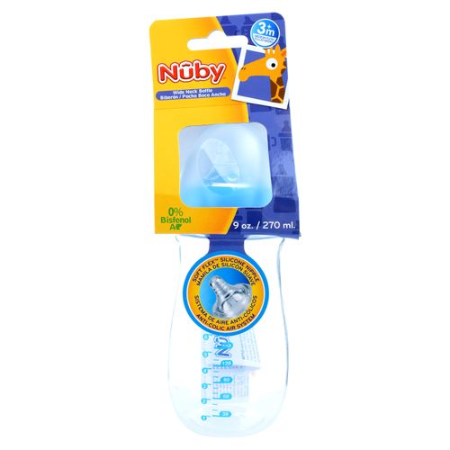 Biberón Nuby Impreso Con Boca Ancha 9Oz