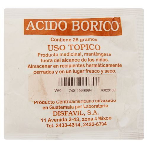 S Ácido Borico Disfavil Polvo 16 Sobres Und - Precio Indicado por Sobre -