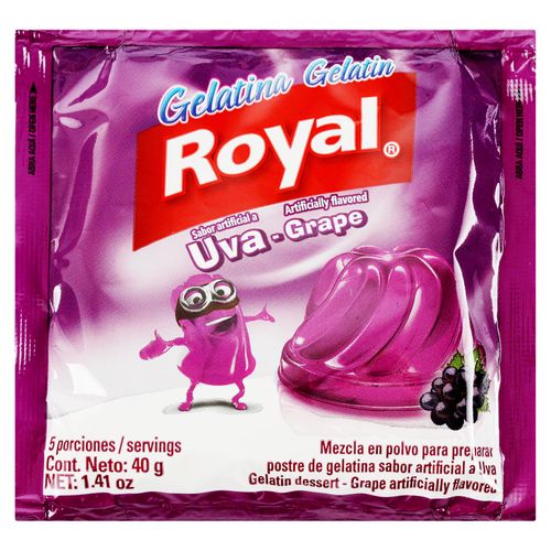 Gelatina En Polvo Royal Sabor Uva Sobre - 40g