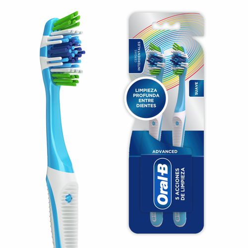 Cepillo de Dientes Suave Oral-B Advanced 5 Acciones de Limpieza 2 Unidades