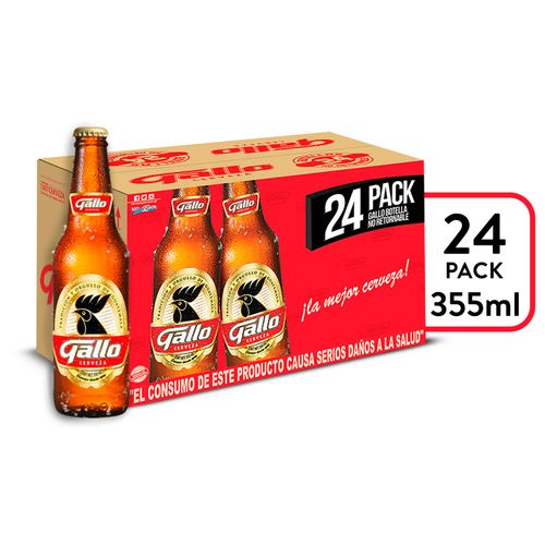 24 Pack Cerveza Gallo Botella - 355ml