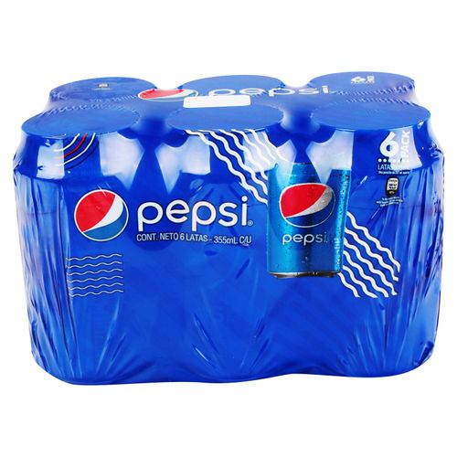 6 Pack Gaseosa Pepsi Lata -355Ml