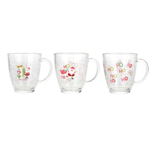 Vaso de vidrio Holiday Time, navideños