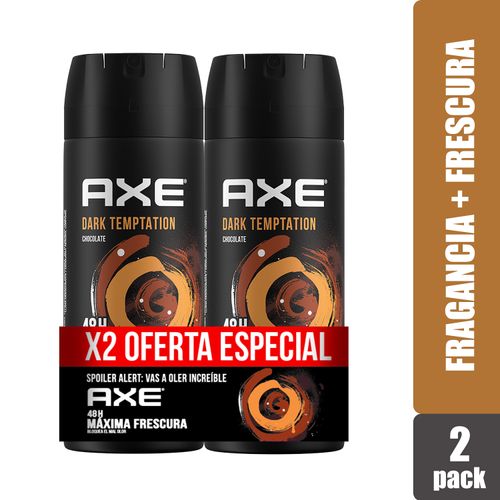 2 Pack Desodorante Axe Dark Temptation Aerosol - 150ml