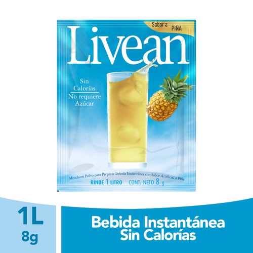 Bebida  En Polvo Instantánea Marca  Livean Sabor Piña Light - 8g