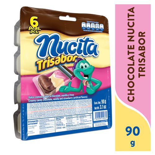 Chocolate Nucita Trisabor Vainilla y Fresa - 90gr