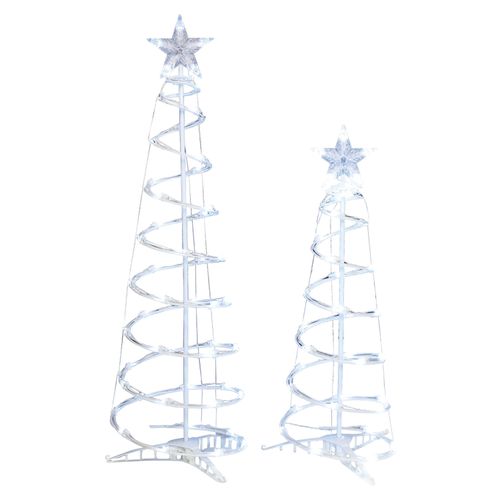 Árboles Espiral Marca Holiday Time Iluminados 91cms 1.22mts Set 2Uds