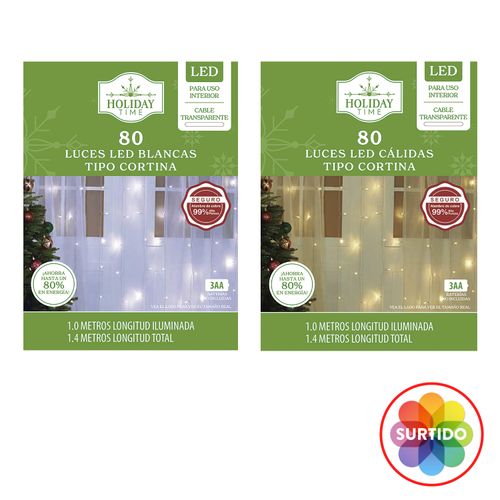 Serie 80 Luces Led marca Holiday Time, tipo cortina