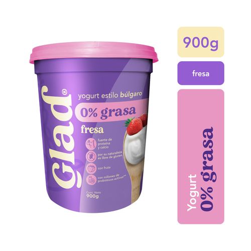 Yogurt Glad sólido sabor fresa 0% grasa - 900 g