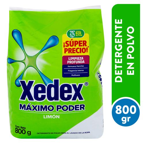 Detergente En Polvo Xedex, Aroma Limón - 800g